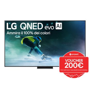 Vista frontale di TV 86 pollici LG QNED evo AI QNED86 MiniLED 4K Smart TV 2025 86QNED86A6A
